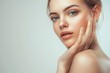 © YURIMA - This portrait captures a beautiful young woman with flawless skin and subtle makeup, emanating confidence, femininity, elegance, and radiance, showcasing her beauty and chic style