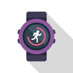 Canvas Print - Smartwatch is displaying a running man icon, indicating that it is tracking the user's fitness progress