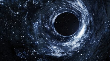 realistic isolated Black Hole in space background for template decoration and wallpaper covering. Concept of universe and wormhole
