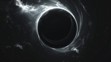 realistic isolated Black Hole in space background for template decoration and wallpaper covering. Concept of universe and wormhole