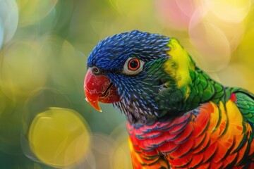 Wall Mural - vibrant parrot portrait colorful tropical bird highquality animal photo