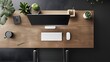 © MrBeer - Minimalist desk setup with natural materials and negative space