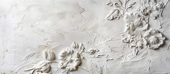 Wall Mural - Unique drawing in decorative plaster, ideal background for design and presentations, with copy space image.