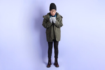 50s man in Winter clothes