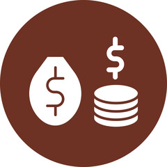 Sticker - Savings Glyph Brown Circle Icon