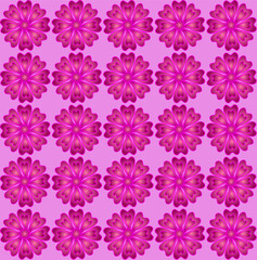 Sticker - Seamless floral pattern of beautiful flowers on a pink background