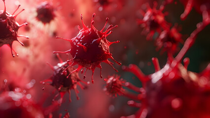 realistic high-resolution photo of virus, with detailed background