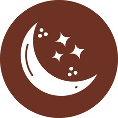 Wall Mural - Moon Glyph Brown Circle Icon