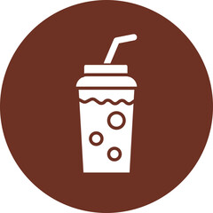 Sticker - Cola Glyph Brown Circle Icon