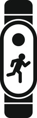 Poster - black glyph icon for a smartwatch displaying a running man icon