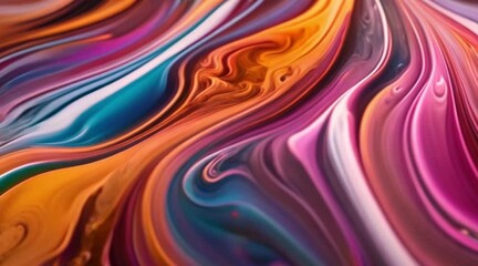 Wall Mural - Mesmerizing patterns of colorful swirling liquids in motion
