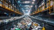 © kanesuan - A modern recycling facility adjacent to a manufacturing plant, where waste materials are processed and reintegrated into the production cycle, demonstrating a commitment to a circular economy.