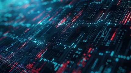 Poster - Digital index chart data. Finance business economy market visualization. Generative AI technology.