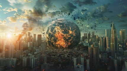 Poster - global economic crisis background wallpaper ai generated