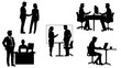 © Carl Chiu - Stylish silhouette set of workplace
