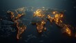 © Johannes - World map with glowing continents. climate change concept.
