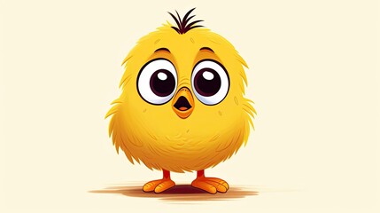 Wall Mural - a yellow chick with big eyes