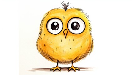 a yellow chick with big eyes 