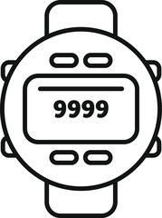Poster - Digital wrist watch showing time passing by with buttons on the side for setting