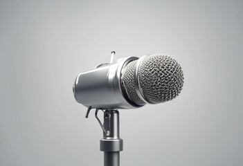 microphone retro 3d transparent rendering icon png cartoon olated background minimalist silver isolated sound radio voice studio entertainment music mic media