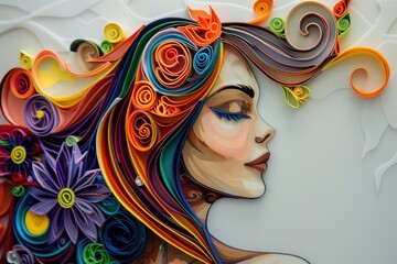 Sticker - Colorful Quilled Paper Art