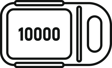 Poster - Electronic counter showing 10000 number icon outline style