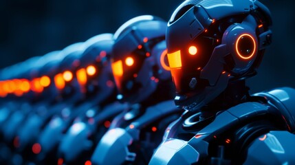 Poster - Wallpaper for AI robot workforce with a cinematic feel. Stock