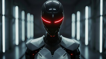 Poster - creative, technical, and artistic collaboration: a futuristic ai robot.