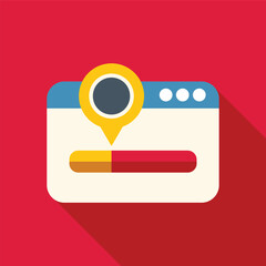 Poster - website is loading with a progress bar and a location pin, symbolizing geolocation