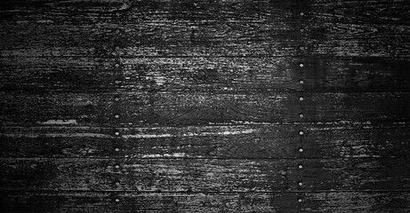 Wall Mural - Scratched brown black wooden textured flooring background