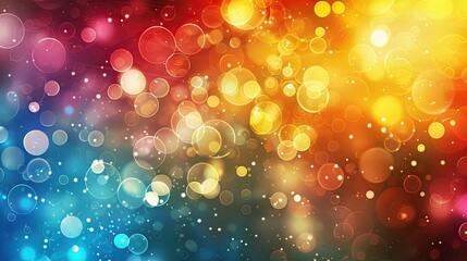 Poster - A bright, colorful background with a bokeh effect and soft circles of light.