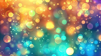 Poster - A bright, colorful background with a bokeh effect and soft circles of light.