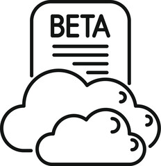 Fototapete - beta version document is floating above the clouds, representing software testing and development us
