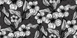 © catcopylove - Foliage floral seamless pattern, hand drawn indoor on dark grey, vector illustration