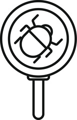 Poster - Magnifying glass is detecting a bug symbolizing system error