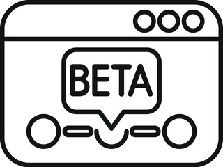 Poster - simple icon of a beta testing website showing software development stage