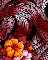 Maori Polynesian Hawaiian pattern tattoo design illustrations. Unique and Novel Design Combining Polynesian Patterns