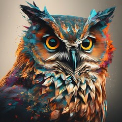 Wall Mural - An abstract of an Owl