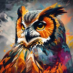 Wall Mural - An abstract of an Owl