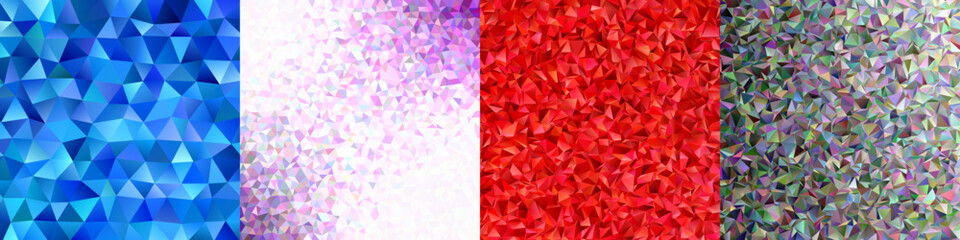 Poster - Chaotic triangle polygon background collection