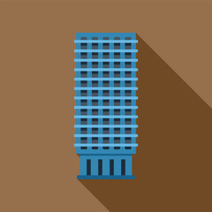 Canvas Print - Tall modern office building stands out against a brown background