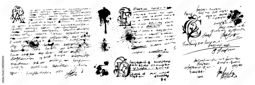 Handwriting text sketch notes, vector old vintage written background ...