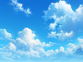 Wall Mural - realistic blue sky and white clouds vector background design