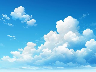 Wall Mural - realistic blue sky and white clouds vector background design