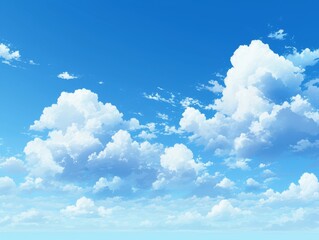 Wall Mural - realistic blue sky and white clouds vector background design