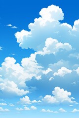 Wall Mural - realistic blue sky and white clouds vector background design