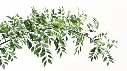 Poster - Green Branch with White Background