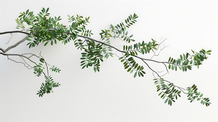 Poster - Green Branch with White Background