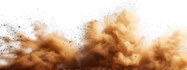 sandstorm sand dust cloud flying small particles isolated in transparent background, PNG
