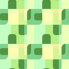 Wall Mural - A seamless pattern with green geometric shapes, their soft edges creating an organic feel, as if the design is growing over time